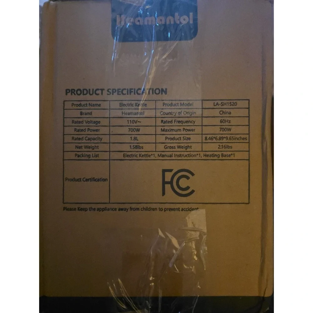Heamantol 1.8 Liter Fast Boil Stainless Steel Electric  Kettle (Bin)